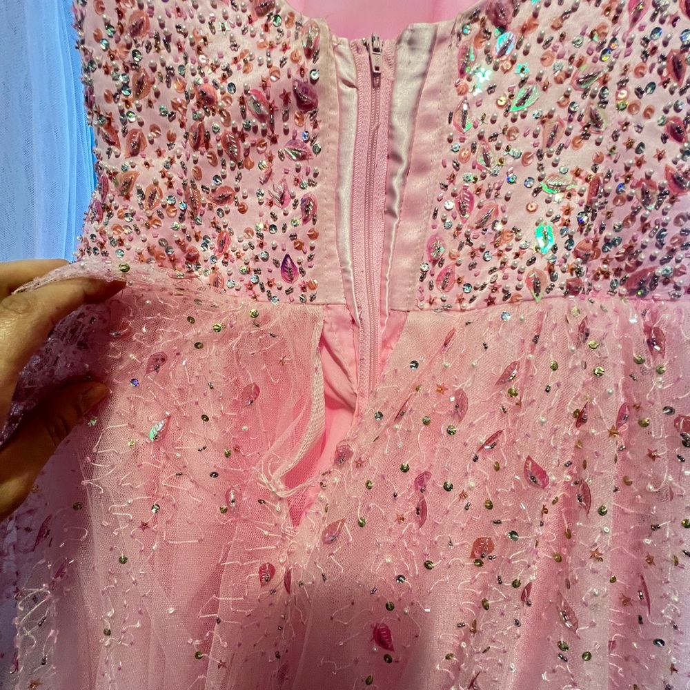 Sparkling Pink Sleeveless Dress - Picture 7 of 16